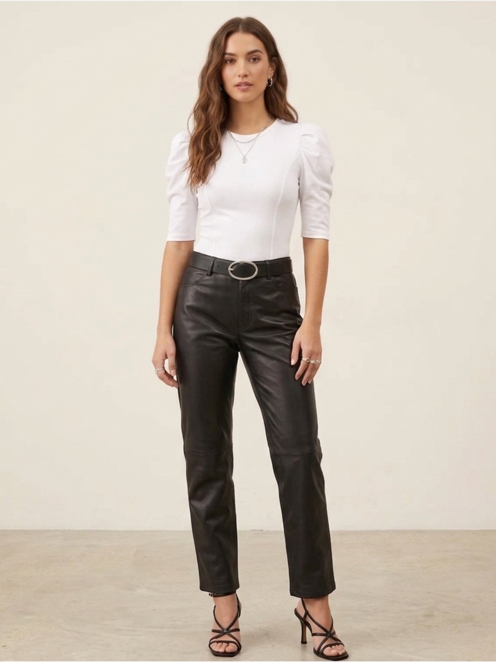 Banana Republic Vintage Black Leather Trousers/Pants